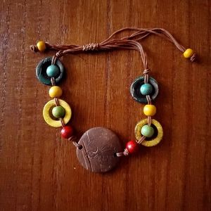 Wood Bead Butterfly Bracelet